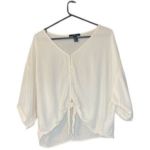 FOREVER21 Blouse Midi Sleeves with V Neck Size M